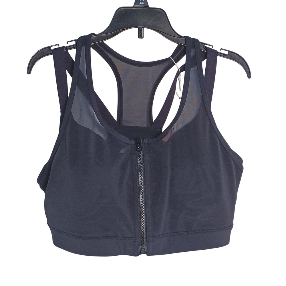 Yvette 2XL Power Zip Front Mesh Padded High Support Running & HIIT Sports Bra